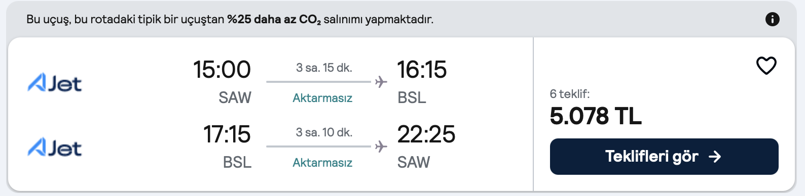 İstanbul → Basel 5078 TRY | Uçak Bileti Fırsatı